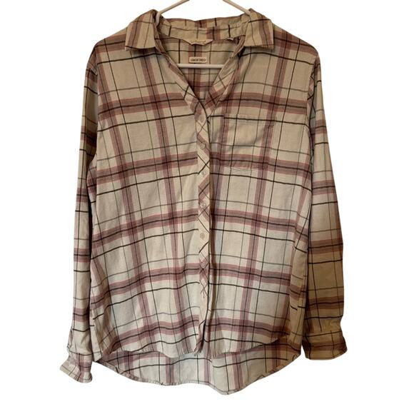 Weatherproof Vintage Women's Long Sleeve Button Down Flannel Shirt Pink, Size M - Picture 2 of 7